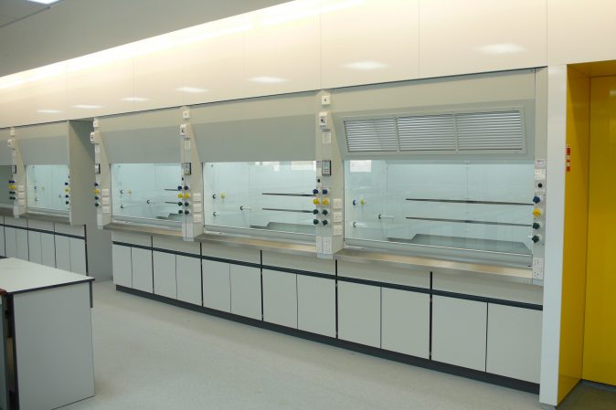 shows fume cupboard in lab
